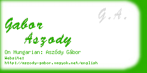 gabor aszody business card